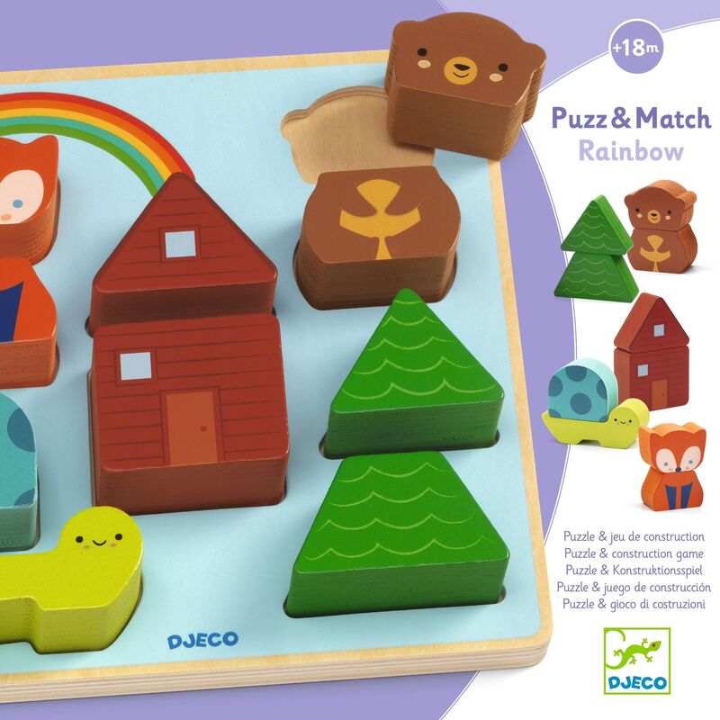 Rainbow Puzz & Match Wooden Puzzle