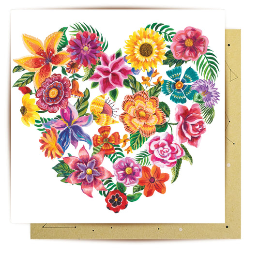 Greeting Card - Flower Heart
