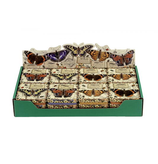 Vintage Butterfly Square Tin Assorted