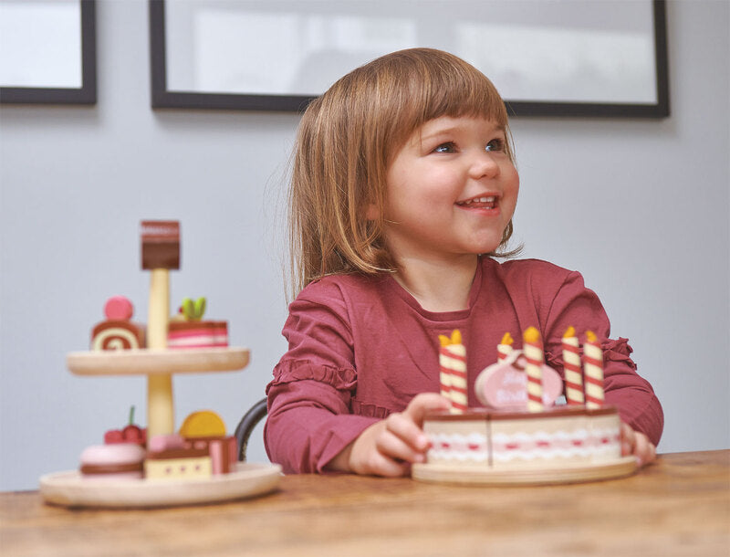 Wooden Chocolate Birthday Cake