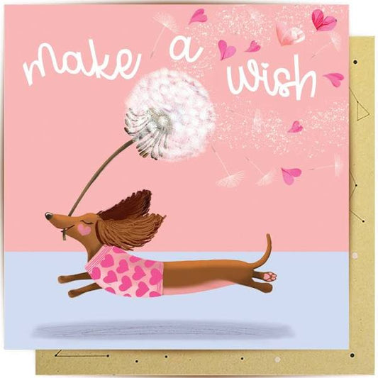 Greeting Card Make A Wish Dachshund