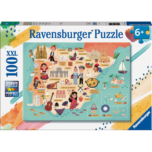 Ravensburger - Map of Spain and Portugal 100pc Puzzle