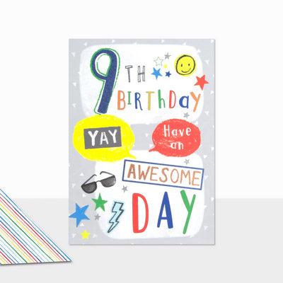 9th Awesome Birthday Card
