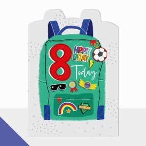 Backpack 8th Birthday Card