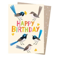 Greeting Card - Fairy Wren Happy Birthday
