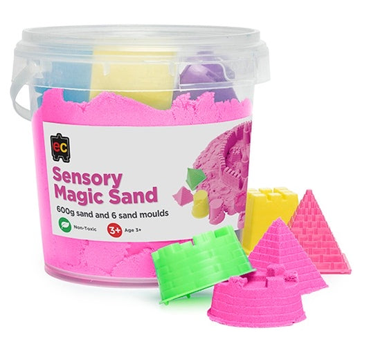 Sensory Magic Sand with Moulds 600g Tub - Pink