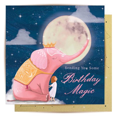 Greeting Card - Birthday Magic Elephant