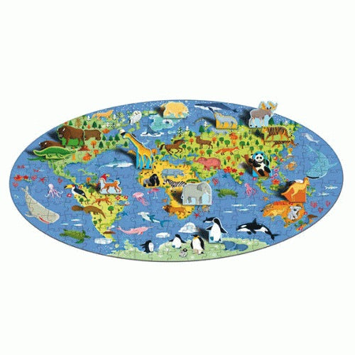 Travel, Learn & Explore The World of Animals Book & Puzzle