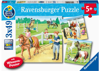 A Day At The Stables 3x49pc Puzzle