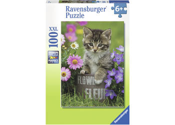 Ravensburger- Kitten Among the Flowers 100pc Puzzle