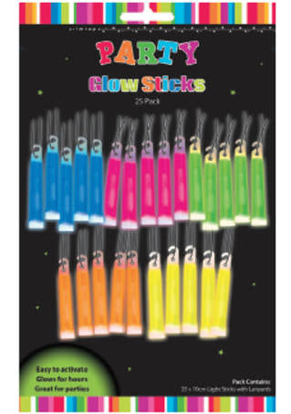 Party Glow Sticks - 25 pack