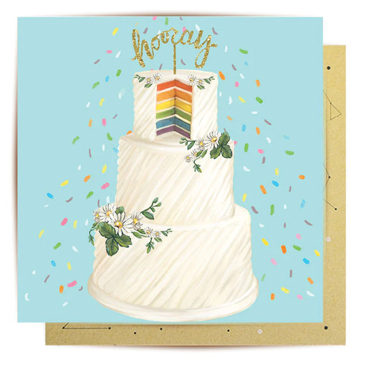 Greeting Card - Hooray Wedding Cake