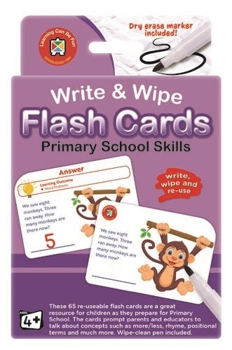 Write & Wipe Flash Cards -Primary School Skills