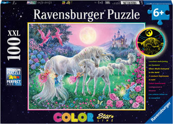 Unicorns in the Moonlight 100pc Glow in the Dark Puzzle