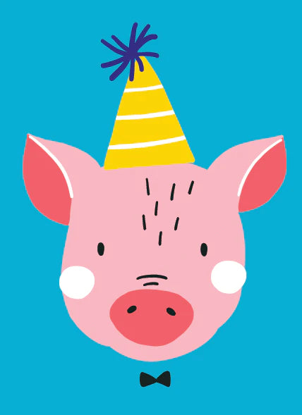 Greeting Card - Birthday Party Pig