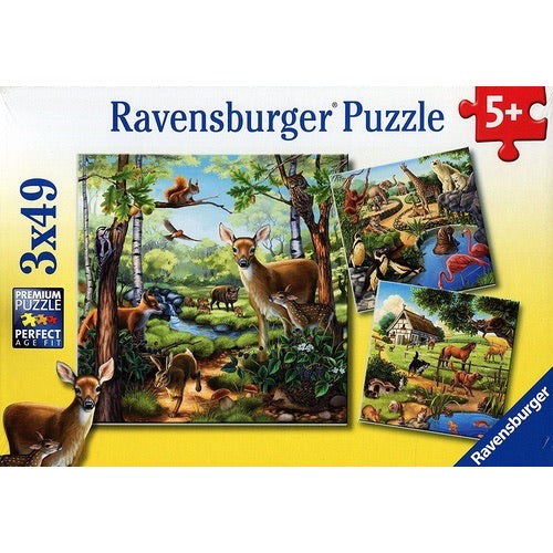 Forest Zoo & Pets Puzzle 3x49pc