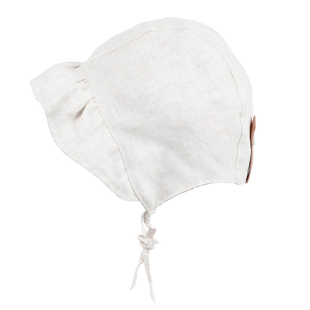 Bedhead ‘Searcher’ Reversible Ruffle Sun Bonnet- Faith/Flax