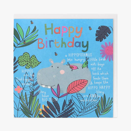 Happy Birthday Hippopotamus Card