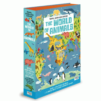Travel, Learn & Explore The World of Animals Book & Puzzle